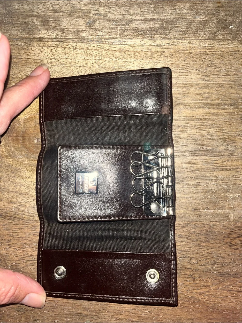 Fendi Brown & Black Monogram Key Case